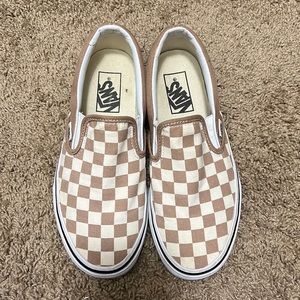 Vans checkered slip ons